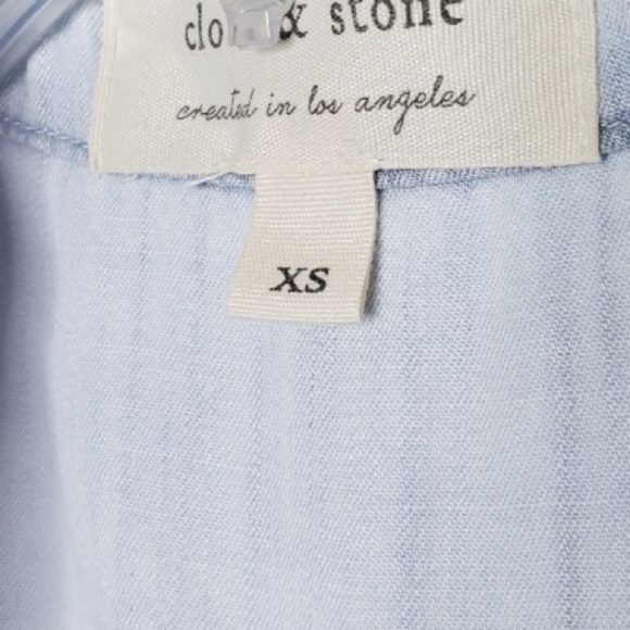 Cloth and Stone Chambray Utility Romper XS Sleeveless Tie Waist vacation coastal - Picture 5 of 16